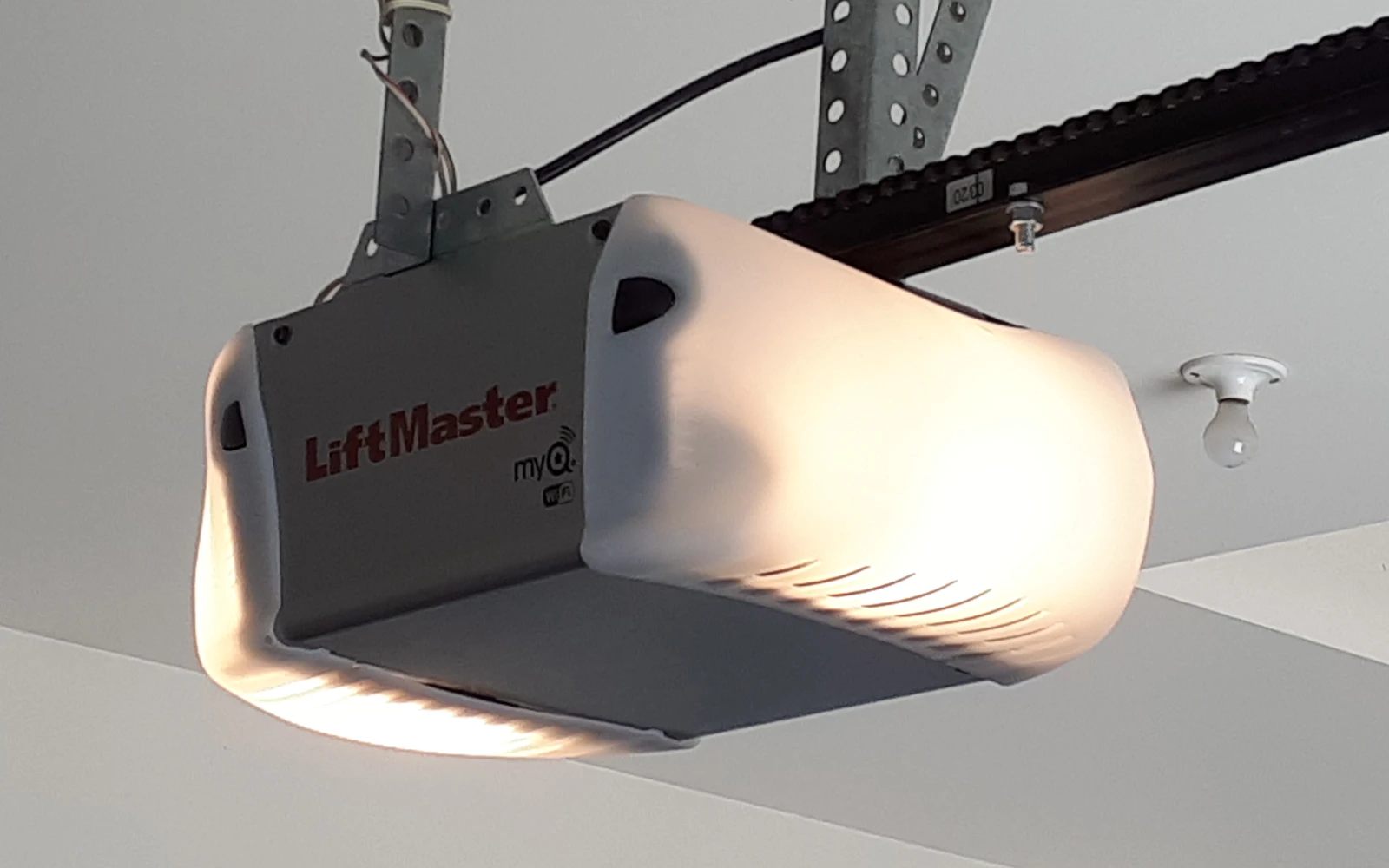 A new LiftMaster garage door opener installed by Transcona Overhead Doors